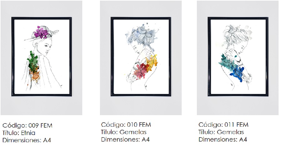 Catálogo de obras exposición Femme, el Origen de la creación de Itziar Aguado García en Espacio Arte 